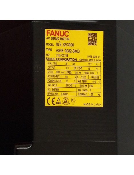 90%New  FANUC A06B-0082-B403 AC Servo Motor in Good Condition